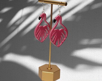 Pink Flamingo Earrings Fun Festive Lightweight Jewelery Dangle