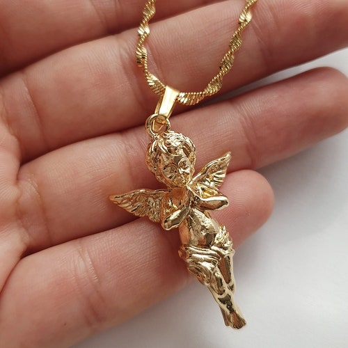 Angel Necklace Baby Angel Necklace Gold 