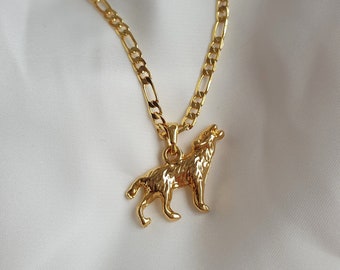 Gold Wolf Necklace Etsy Gold Wolf Necklace Etsy