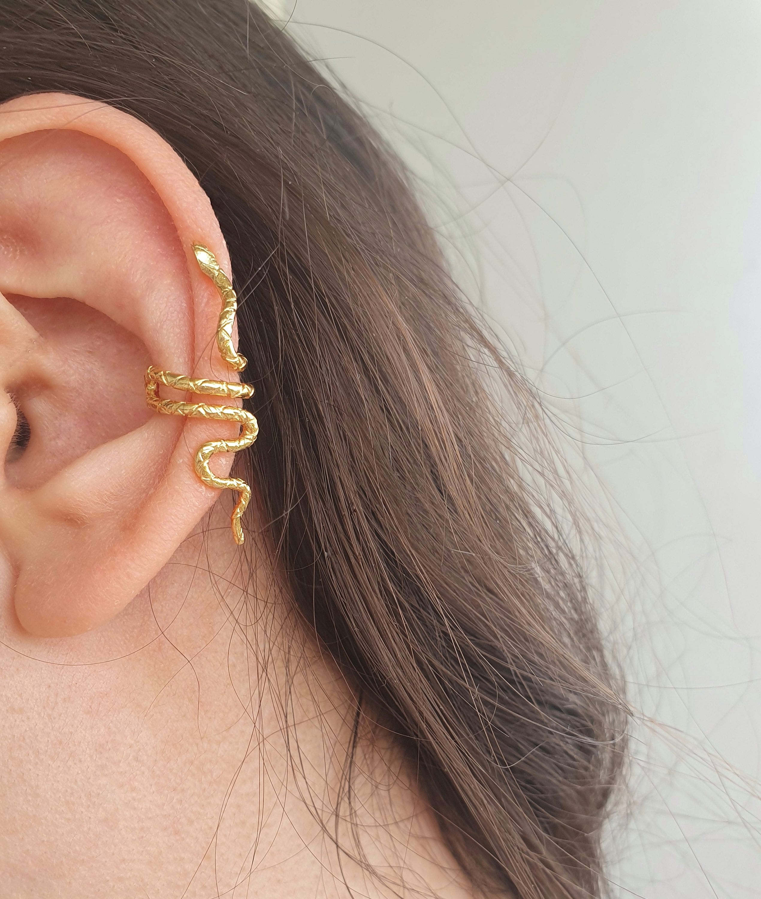 Snake Ear Cuff Ear Cuff No Piercing Snake Earrings 18k | Etsy