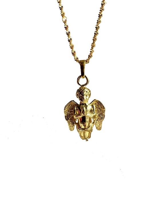Cherubim Baby Angel Necklace Angel Gold Plated Necklace Cherub Charm Pendant Dainty Angel Wings Jewelry Christmas Gift for Women Etsy Canada
