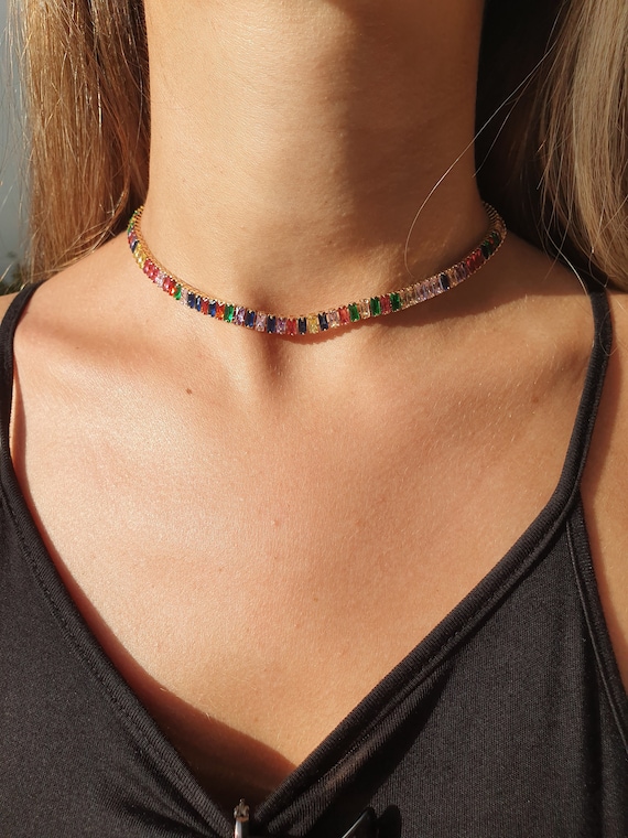 Rainbow on sale stone choker