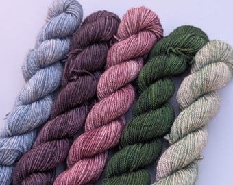 Antique Dinosaur Mini Skein Set - Hand Dyed Yarn
