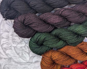 Autumn Glow Mini Skein Set - Hand Dyed Yarn