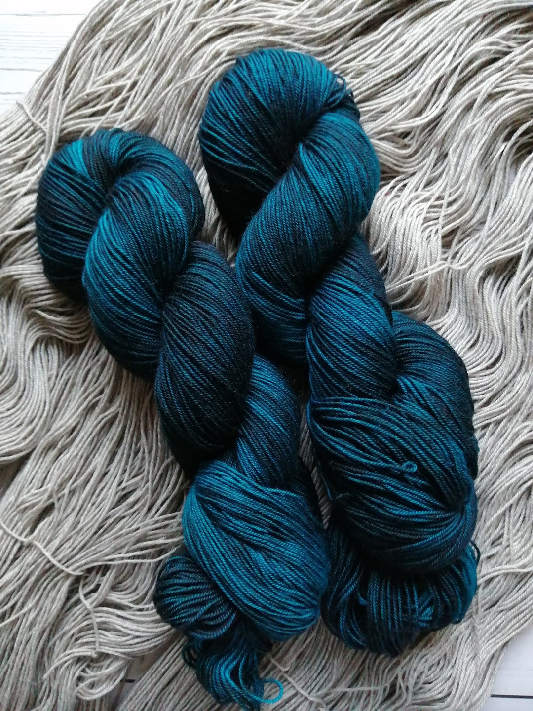 KINGFISHER Hand Dyed Yarn 4ply / DK / Aran Merino Cashmere Etsy UK