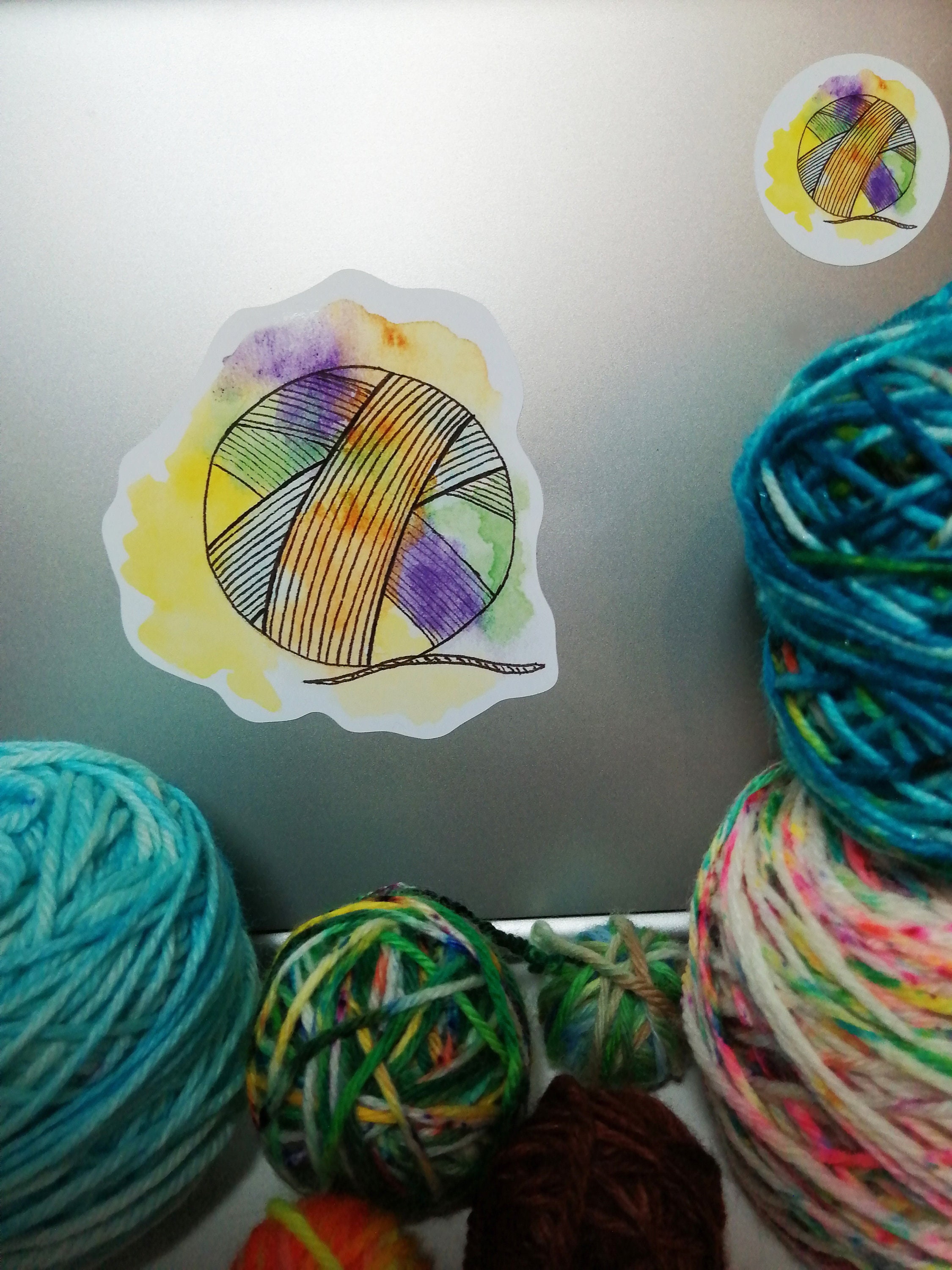Yarn Ball Stickers High Quality Vinyl 8cm X 9cm and 3.5cm Etsy Australia