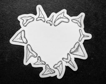 Shark Teeth Vinyl Sticker - Waterproof Marine Biology Illustration