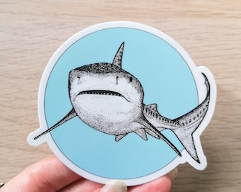 Tiger Shark Sticker - Weatherproof Marine Biology Decal