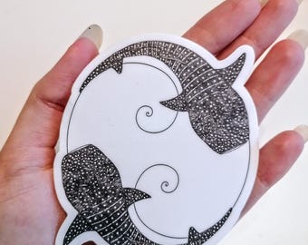 Sticker walvishaai – cadeau oceaanliefhebber, UV-bestendig sticker
