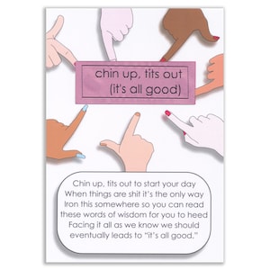 Chin Up Tits Out Damask Iron-On Tag |