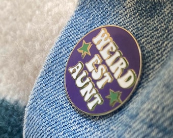 Weirdest Aunt Enamel Pin: 1960s Style PopArt Badge
