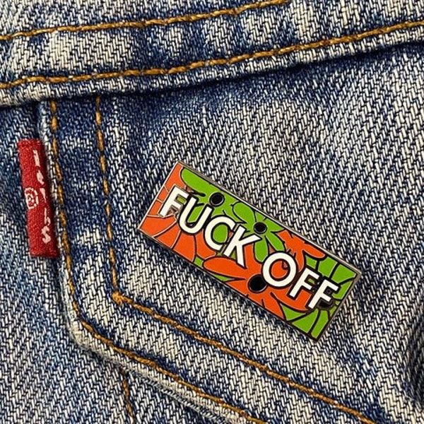 Angry Flowers "Fuck Off" Hard Enamel Pin Badge | Gift For Mate | Funny Sass Friend Gift | Arsey Pin for Mate | Birthday Gift for Best Mate |