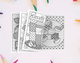 Download Cafe Coloring Book Etsy