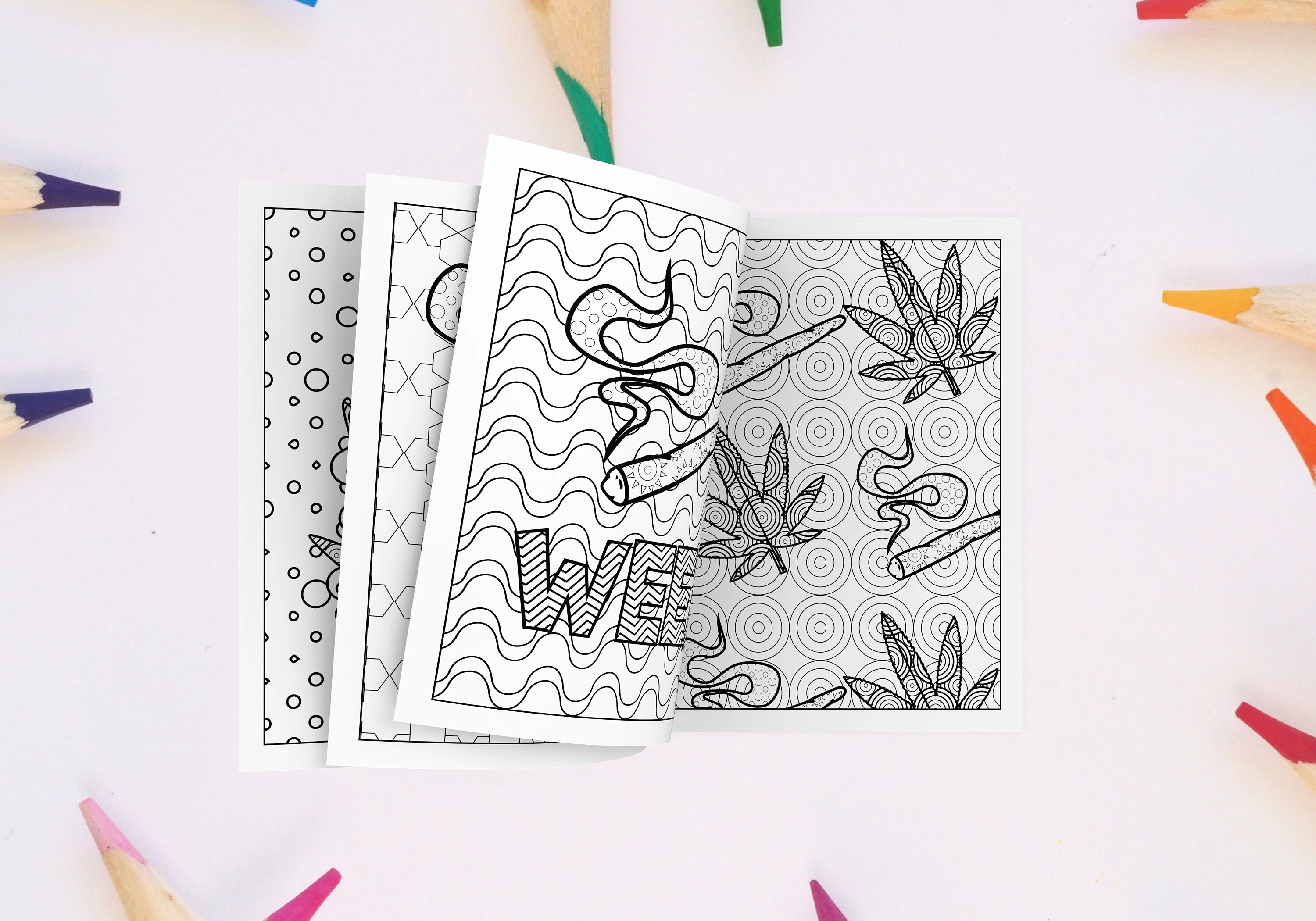 Weed Adult Coloring Book Digital Download / Printable PDF | Etsy