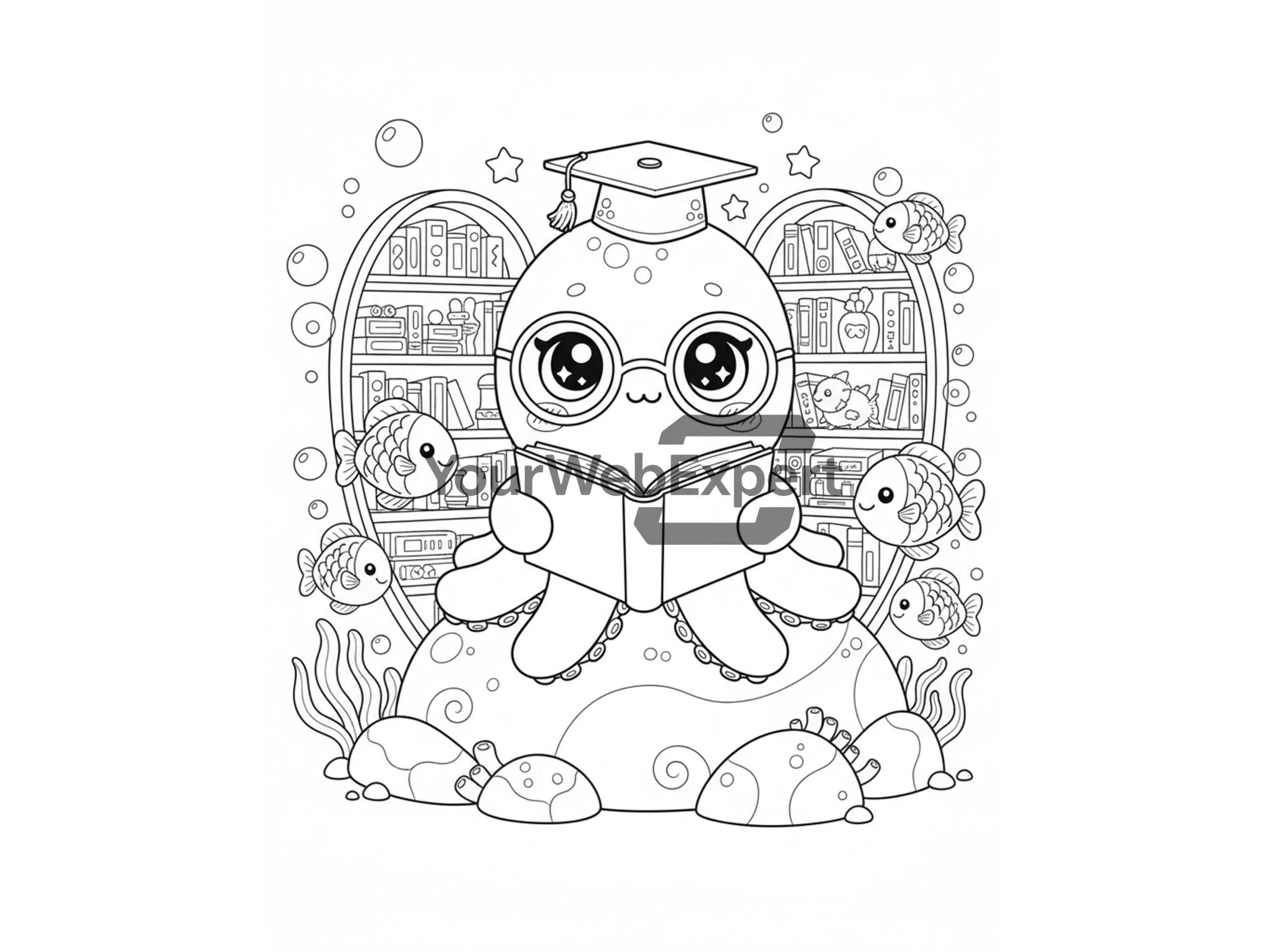 Ocean Animals Coloring Book for Kids - 30 Printable Pages - Instant ...