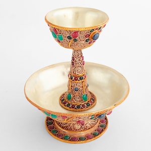 Serkyem Buddhist Offering Set for Dharma Protectors – Traditional Altar Decor for Spiritual Homes