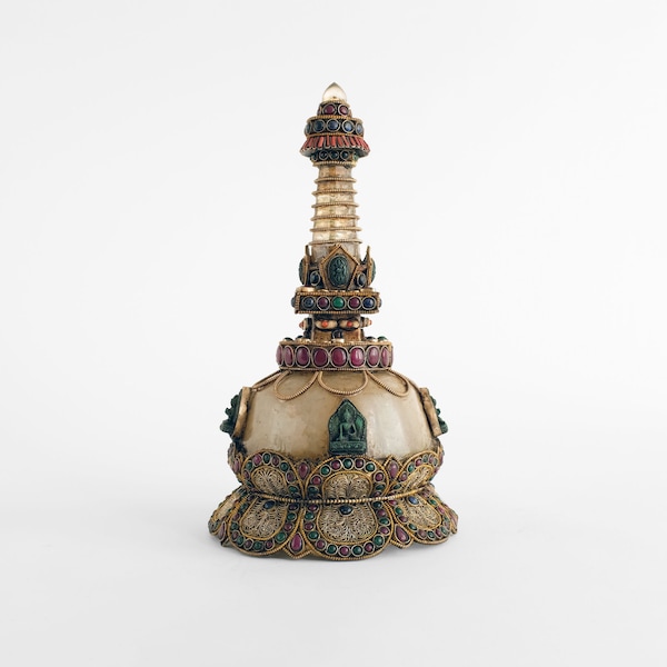 Swayambhu Stupa (Chörten) für Ihre Meditation und den buddhistischen Hausaltar - handgefertigt in Nepal, um den Geist zu inspirieren