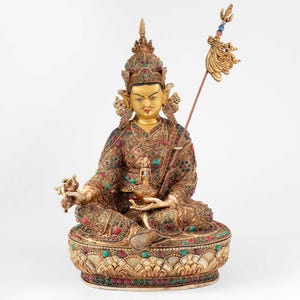 Padmasambhava, Guru Rinpoche Statue, 15 inches – Master of Tantric Tibetan Buddhism, Precious Home Decor