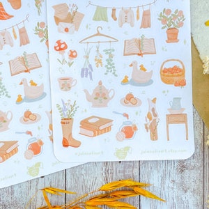 Cottagecore Sticker Sheet Floral Planner Stickers Cute - Etsy