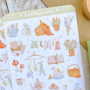 Cottagecore Sticker Sheet Floral Planner Stickers Cute - Etsy