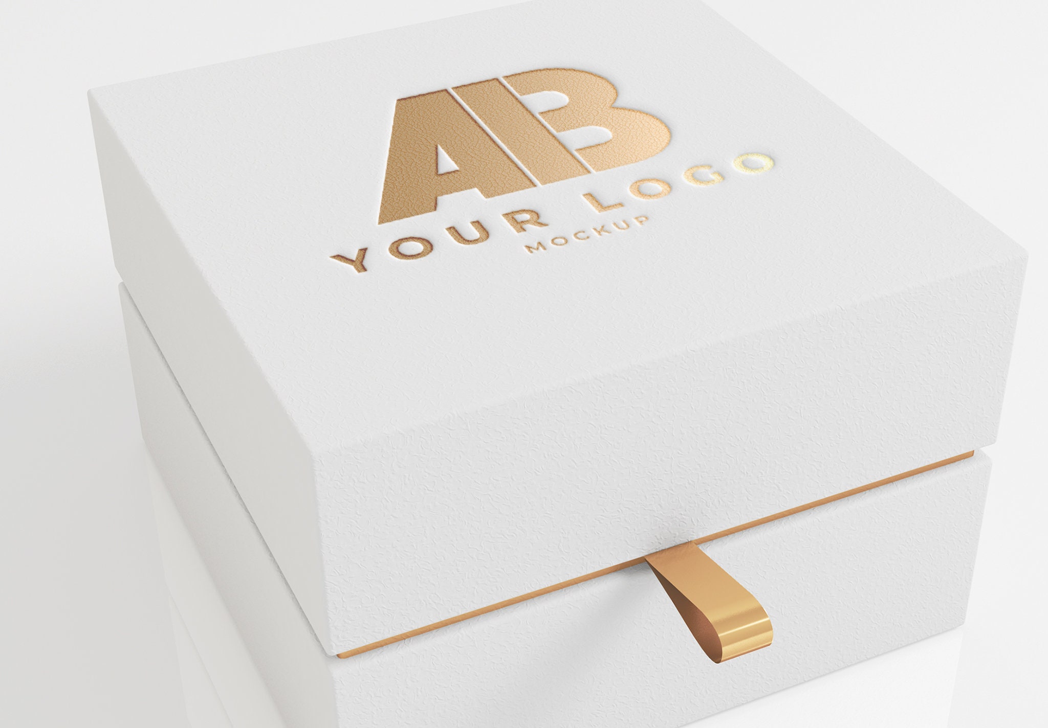 Download Gold Logo On White Luxury Jewel Box Mockup Etsy