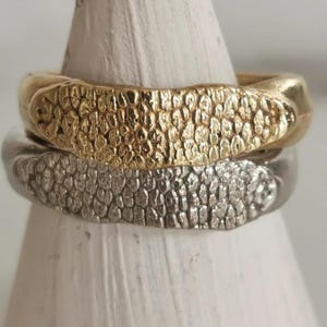 Lasting impressions- dog nose - cat nose - paw print- fingerprint ring silver and gold plated