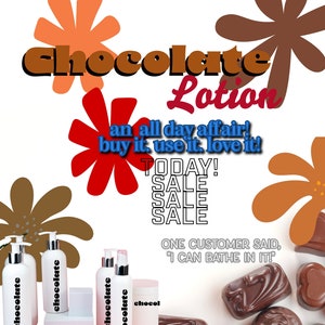 Chocolate Lotion the FAMOUS and Original.  Amazing and addictive scent! Moisture & hydration/ Hyaluronic Acid Serum/Vitamin E,C,ESS OIL…