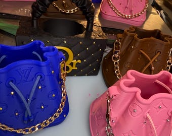 3D Printed Mini Purse Organizer | Custom Color Desk Holder for Pens, Scissors