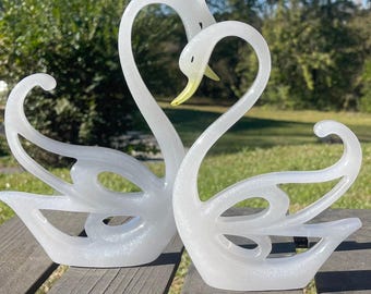 Handcrafted Resin Swans