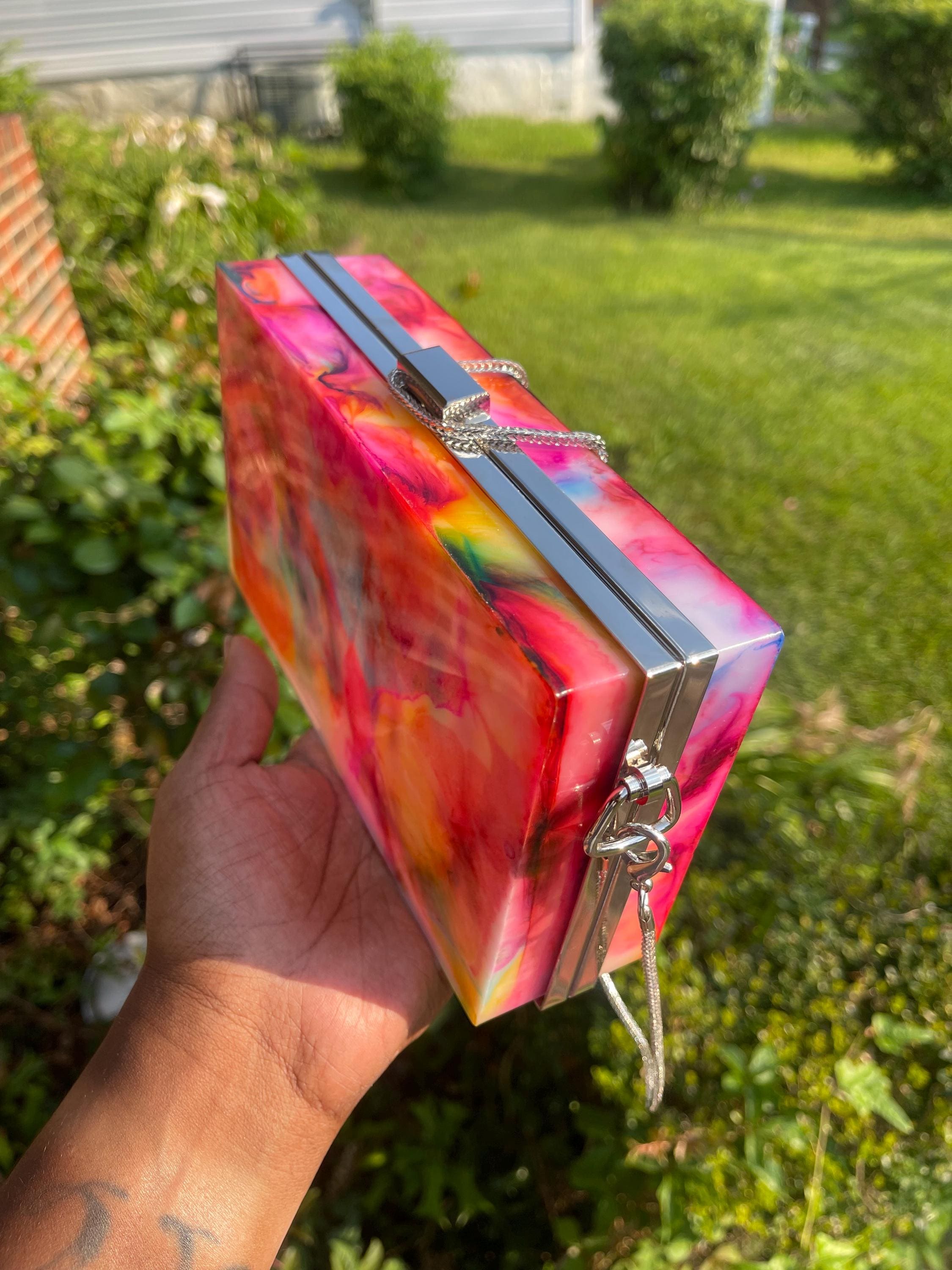 Handcrafted Resin Clutch Purse