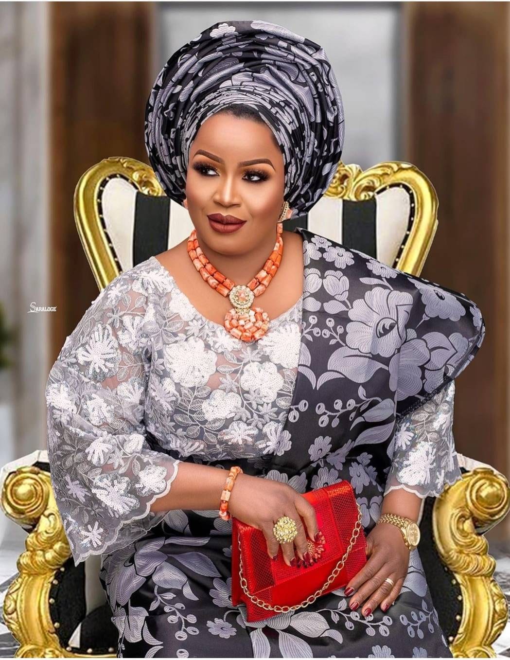 Nigerian Gele and Ipele Damask. Complete Damask Gele Set. Etsy