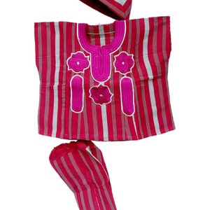 Nigerian traditional kids Aso oke Set of Danshiki for 12 months/1 year old boy. Perfect for 1st birthday photoshoot