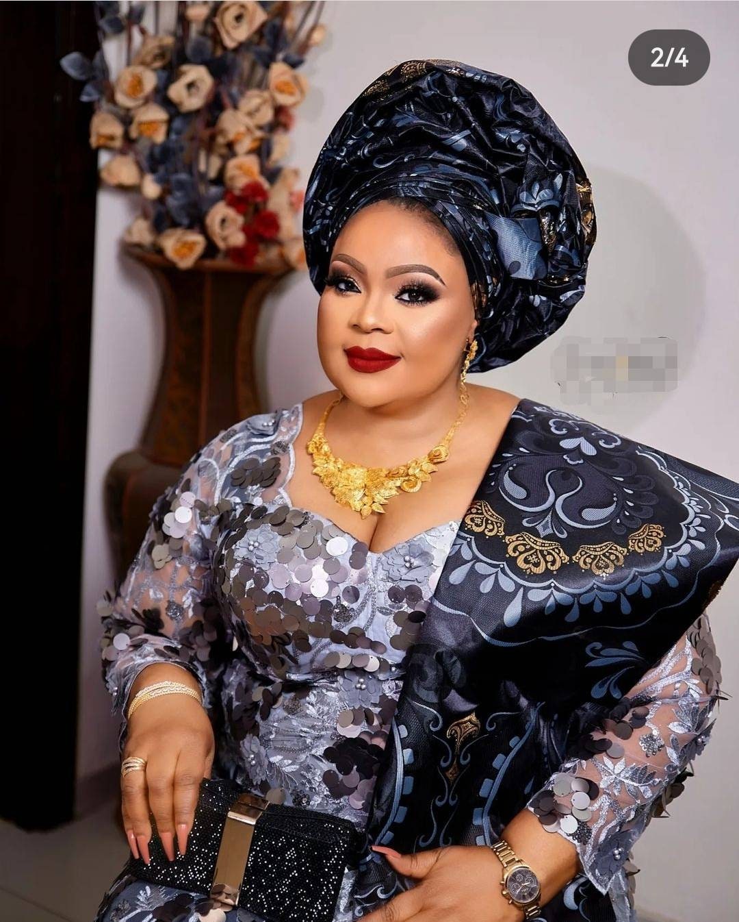 Nigerian Gele and Ipele Damask. Complete Damask Gele Set. Etsy