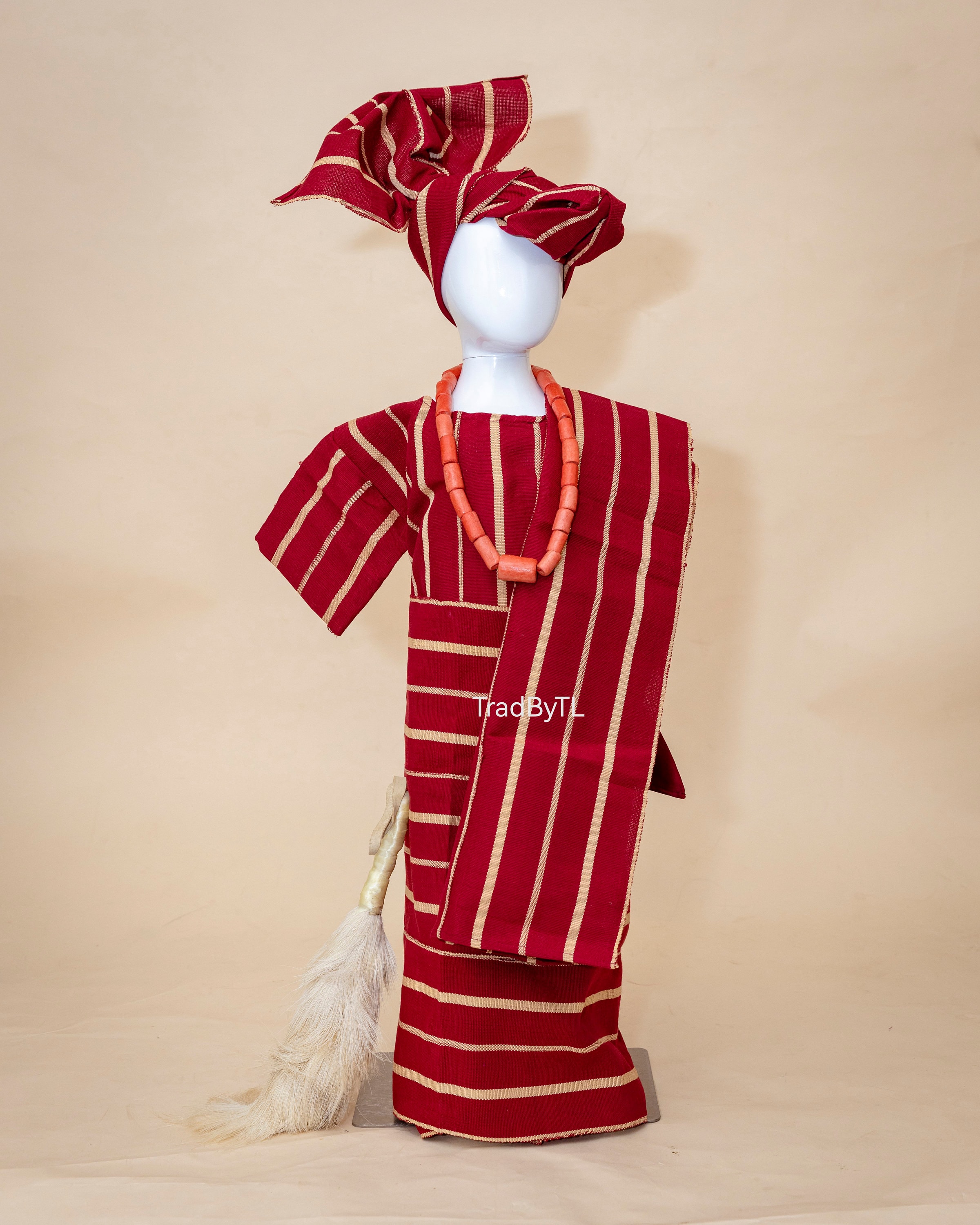 Aso oke Iro and buba set for a one (1) year old girl.