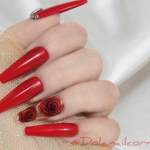 White Flowers Luxury Press on Nails Flower Nails Flowers - Etsy