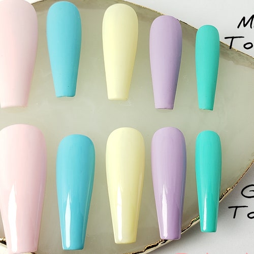 Kimmy Rosy Cheeks Set 10 Nails Luxury Press-on Nails | Etsy