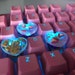 Heart Resin Keycap |  Backlit Artisan KeyCap, - Clear Gold Keycap -& Strawberry keycap 