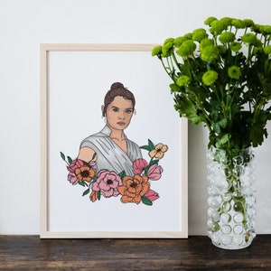 Rey Floral Star Wars Wall Art Digital Download