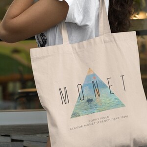 Claude Monet Tote Bag, Impression, Sunrise, Claude Monet Gifts, Tote Bag Aesthetic, Aesthetic Tote Bag, Artist Tote Bag