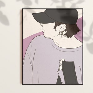 Bts Jungkook Airport Fashion Art Bts Jungkook Printable Etsy