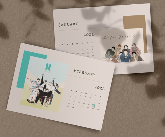 bts 2022 calendar bts printable calendar bts wall calendar etsy