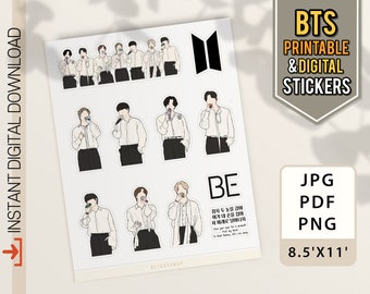 bts printable stickers bts digital stickers bts stickers etsy norway