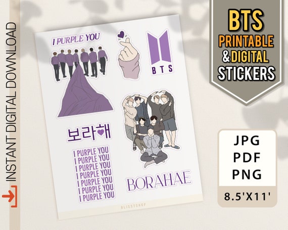 bts printable stickers bts digital stickers bts stickers etsy india
