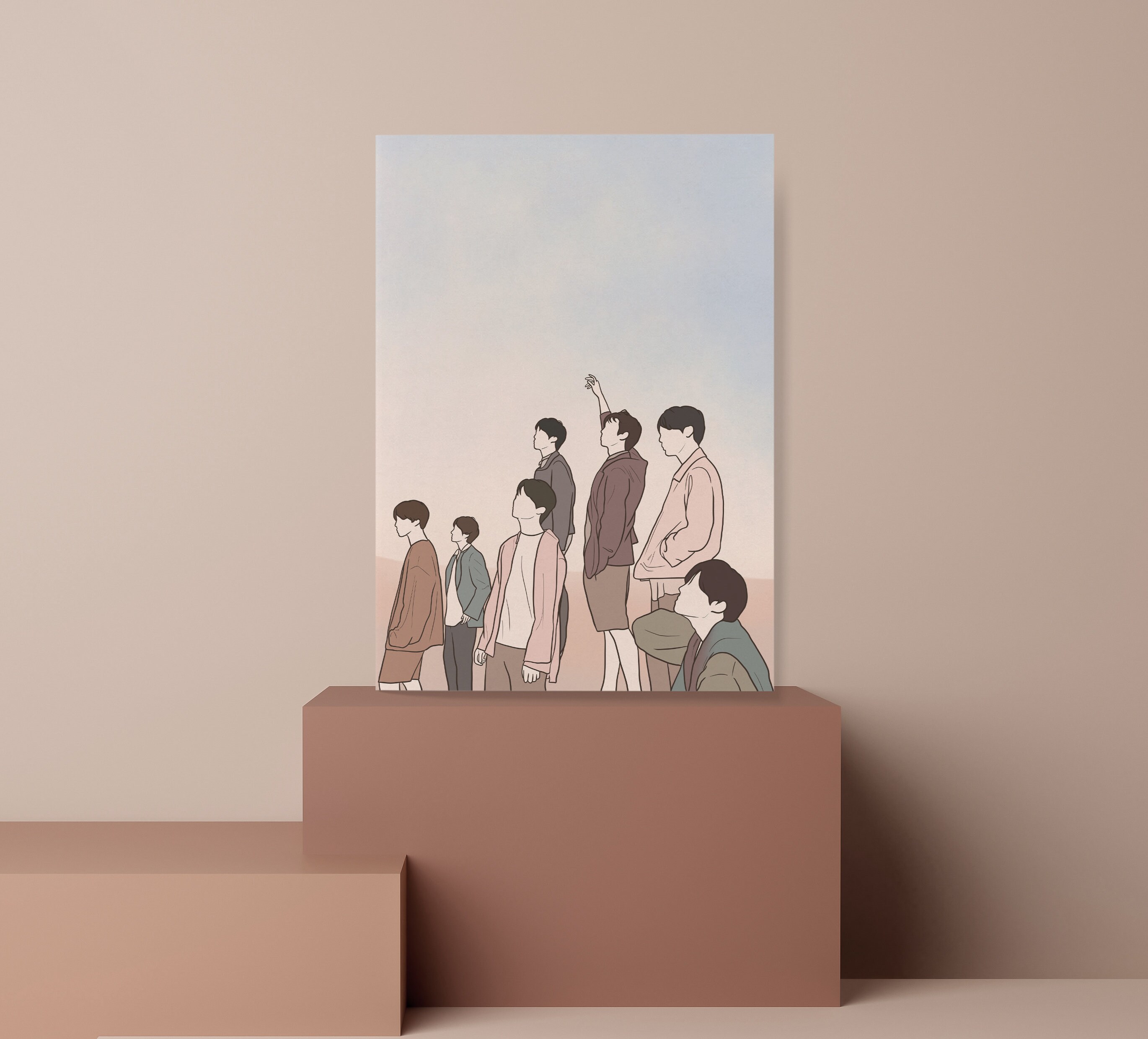 BTS Wall Art BTS Poster BTS Art Bts Illustration Print Bts Etsy