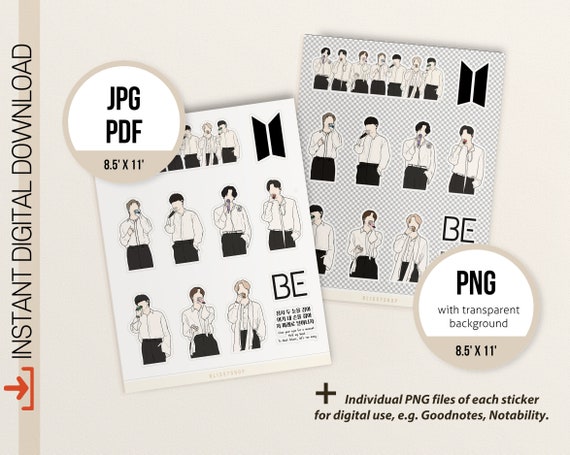 bts printable stickers bts life goes on sticker bts digital etsy canada