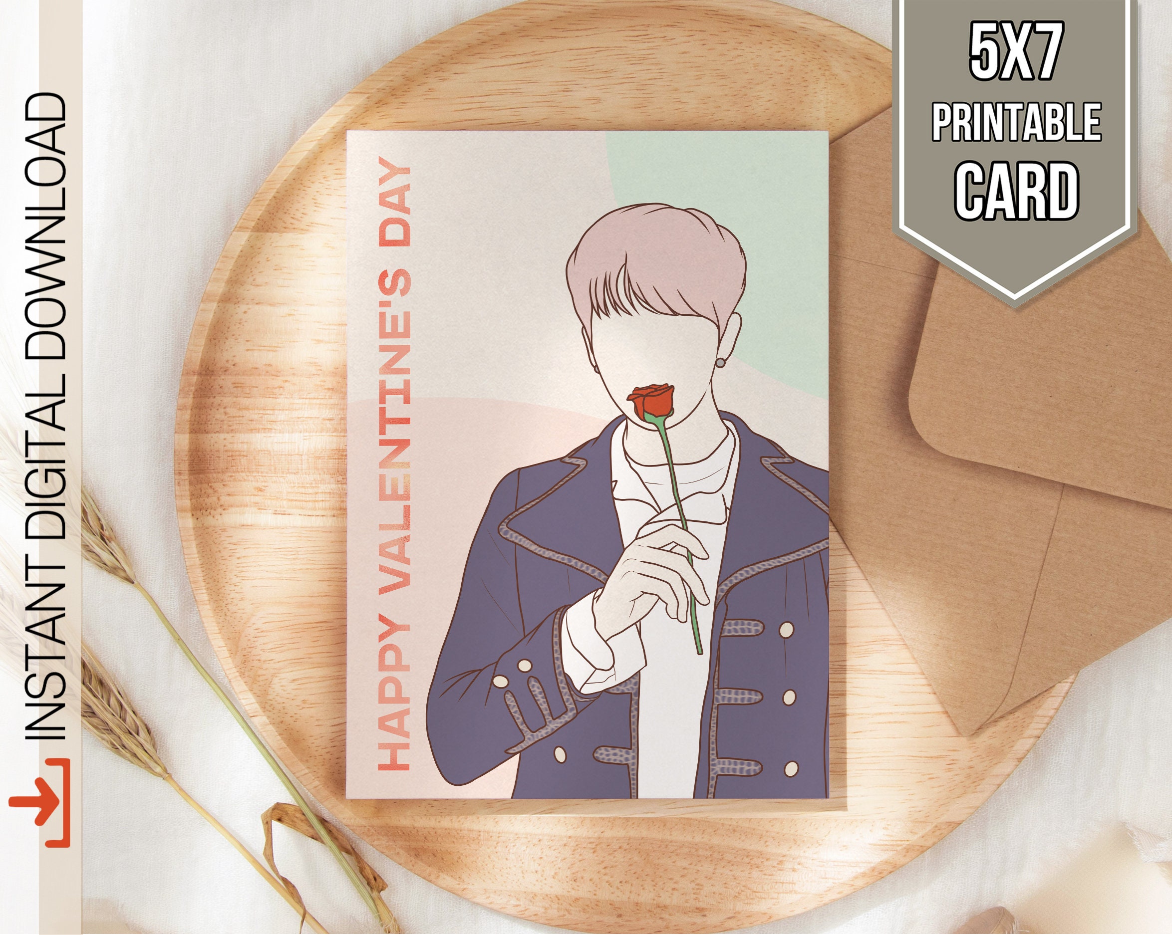 paper party supplies bts card bts printable card personalized bts card bts print bts rm valentine s day namjoon card digital download bts rm foilart card holiday seasonal cards correiopneumaticos com br