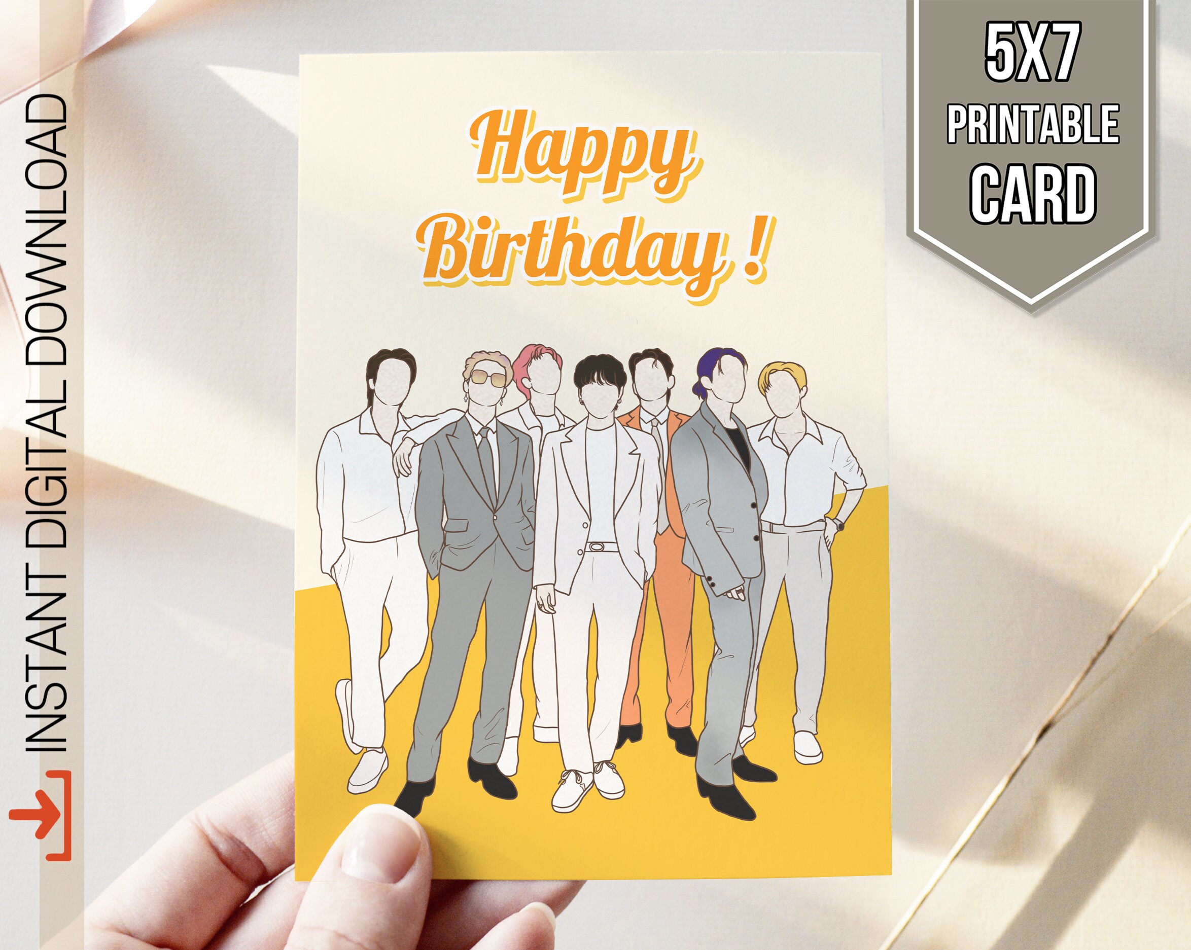 bts butter card bts printable card bts birthday card bts etsy