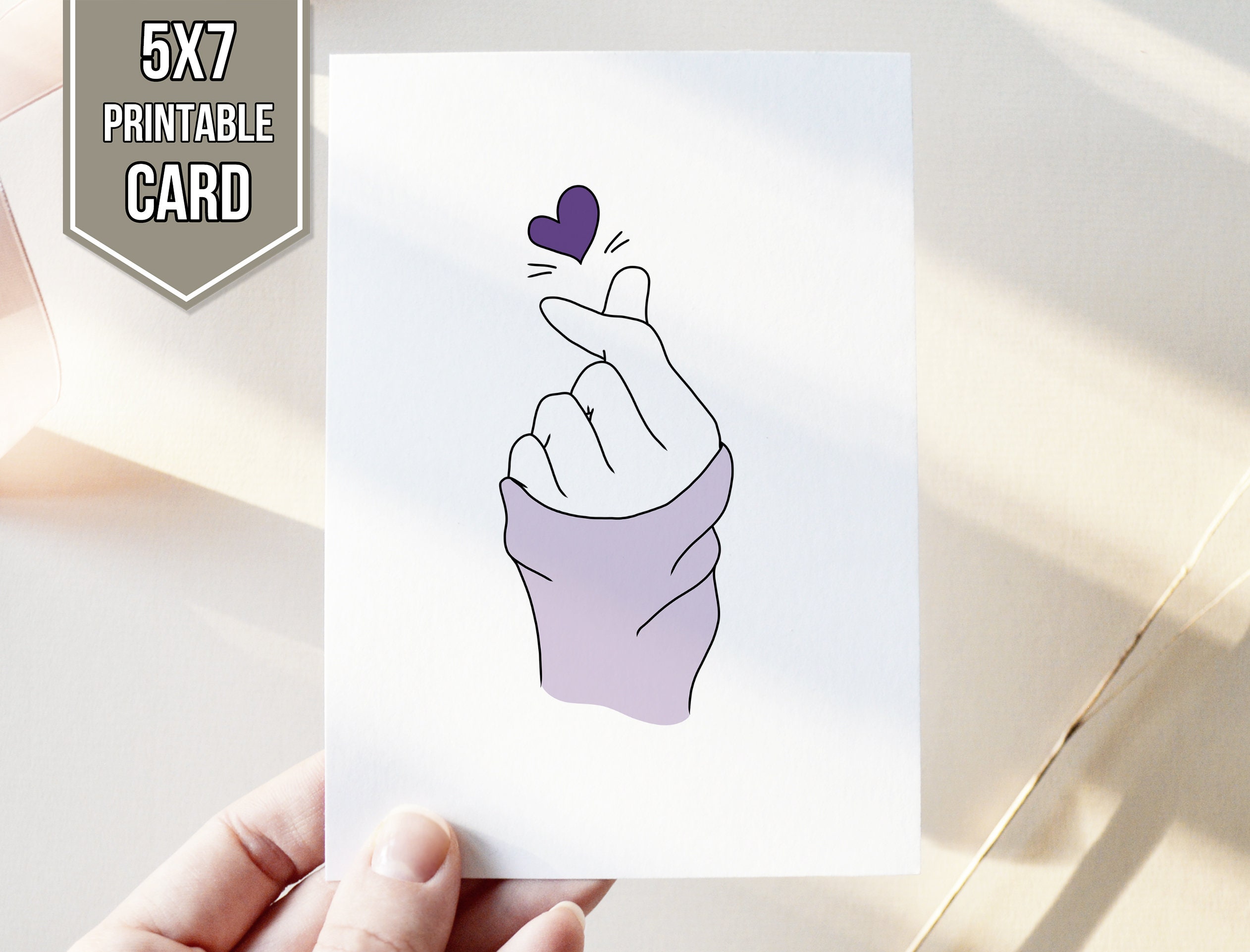 BTS Borahae Card Bts I Purple You Card BTS Printable Card | Etsy