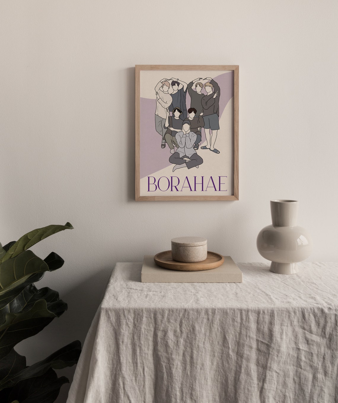 Borahae Wall Art BTS Poster Modern Bangtan Decor BTS Wall