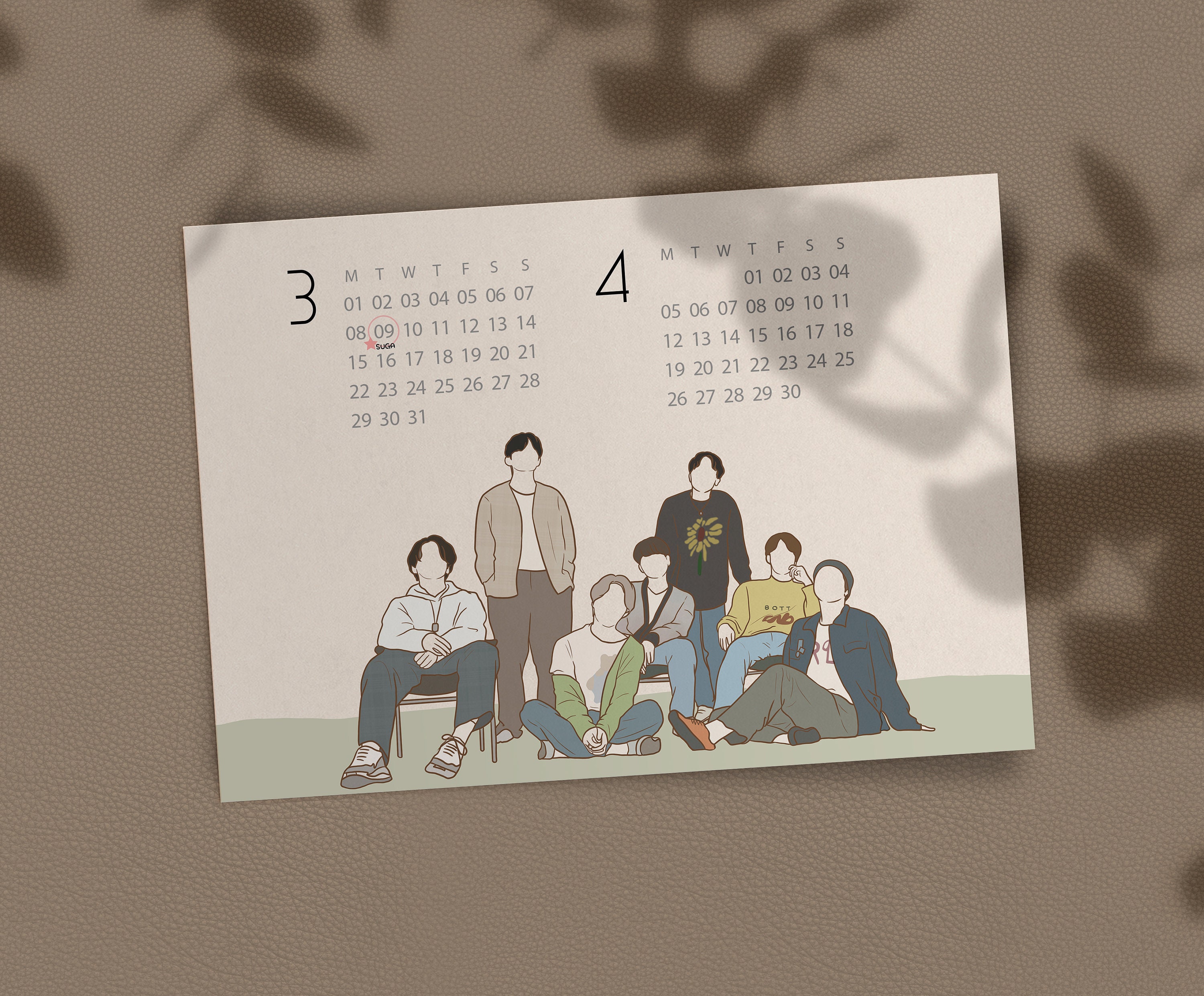 bts 2021 calendar bts printable calendar bts wall calendar etsy